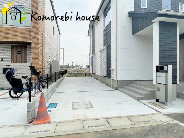 鴻巣市箕田字富士山　新築一戸建て　01の駐車場|現地（2024年4月11日撮影）