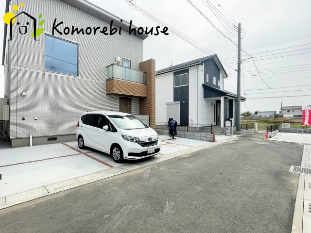 鴻巣市箕田字富士山　新築一戸建て　01の前面道路含む現地写真|現地（2024年4月11日撮影）