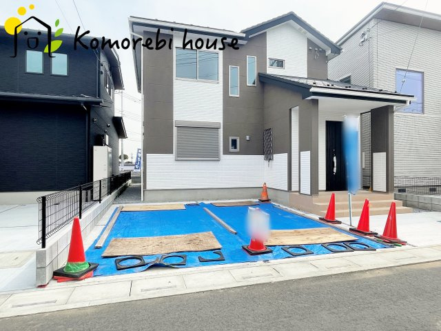 鴻巣市箕田字富士山　新築一戸建て　03の駐車場|現地（2024年4月11日撮影）