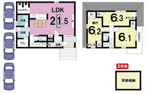 【間取り】 | K41154-2号地鷹峯