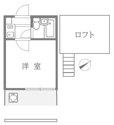 ロフト付きのワンルーム