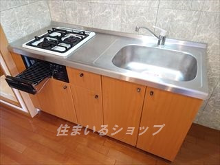 エポックメゾンのキッチン|２口ガスコンロ・グリル付き