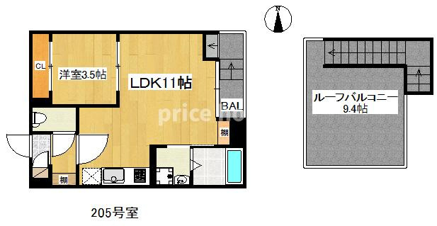 【間取り】 | Grandtic Ehre ATAGO