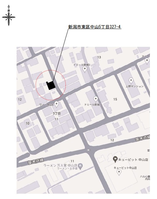 東区中山5丁目　1号棟　新築戸建の地図