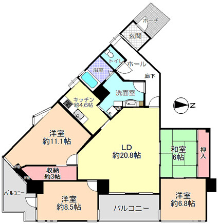 【間取り】 | ガーデンシティコープ金剛東 6棟