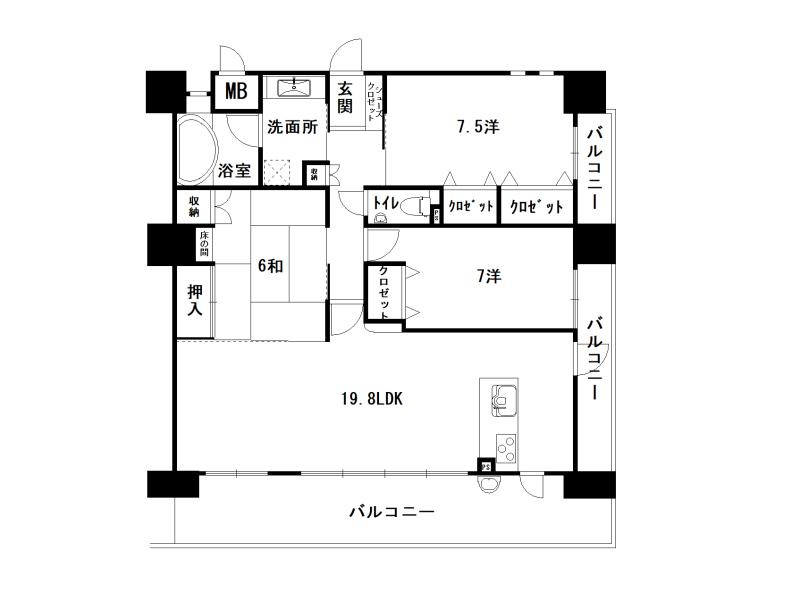 パークベルズ桟橋通の間取り