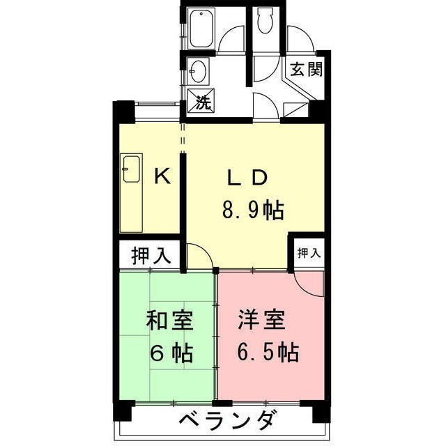 岐阜市茜部菱野４丁目のアパートの間取り