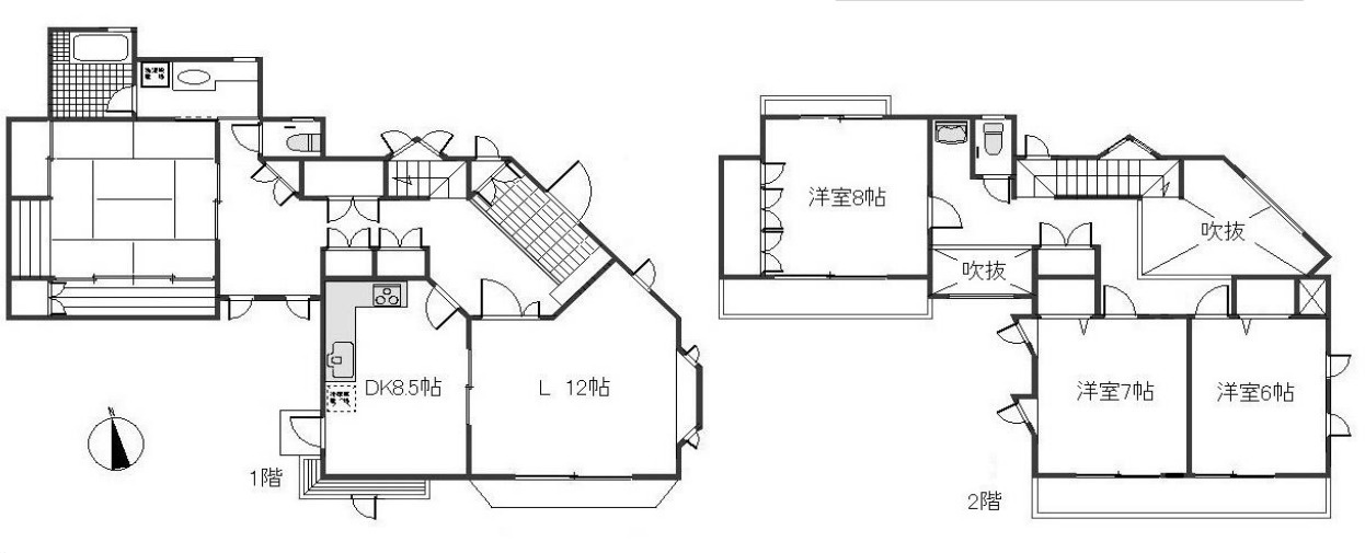 土浦市永国東町　中古戸建の間取り