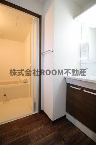 ルミナス下川東の洗面所|ゆったりとスペースのある洗面所