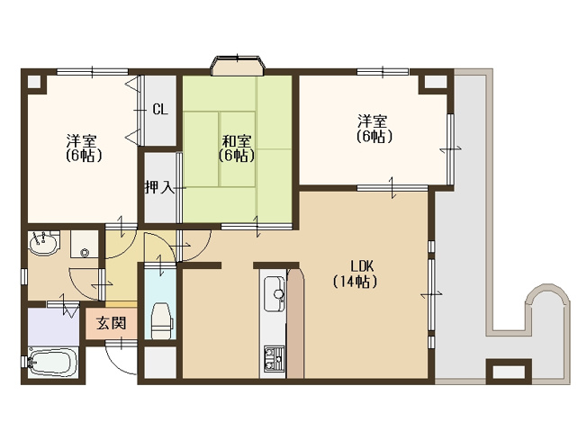 【間取り】 | デュモール住之江