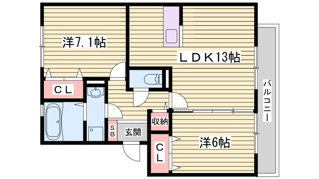 グランドアトリオ神戸西Ｄ棟の間取り