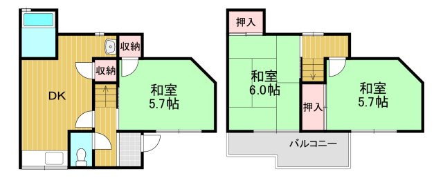池尻中戸建1の間取り