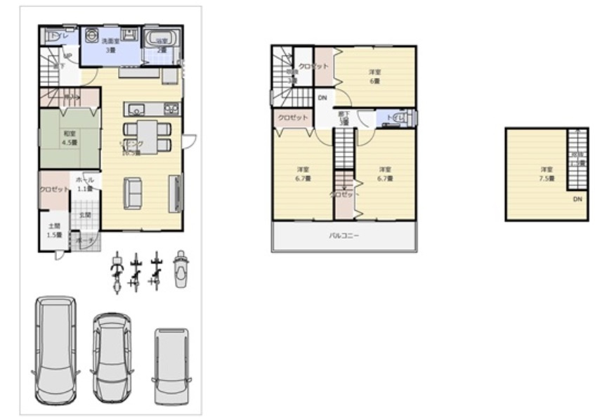 いの町枝川　中古戸建　（未入居物件）の間取り