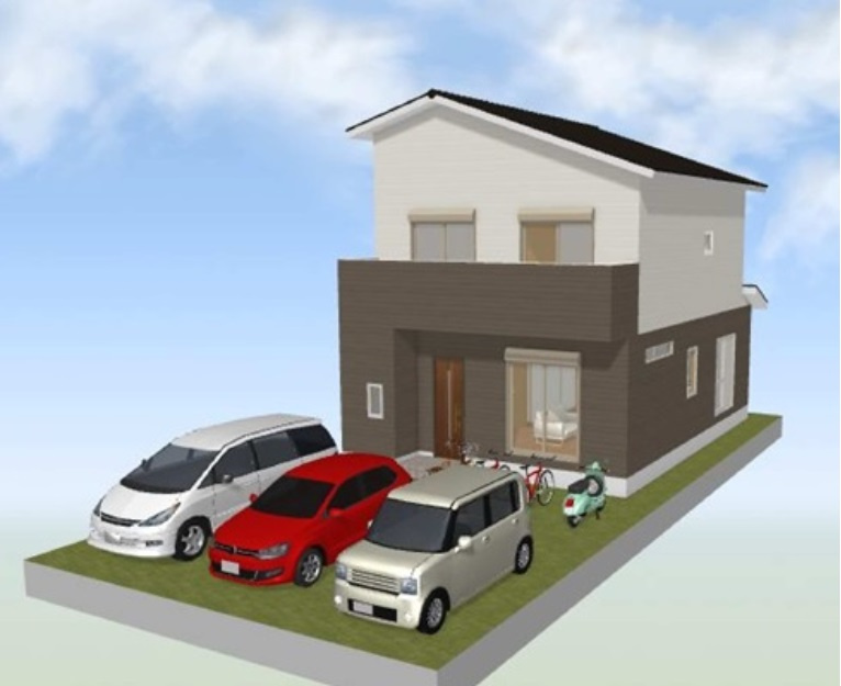 いの町枝川　中古戸建　（未入居物件）の完成予想図|建物面積　108.35㎡