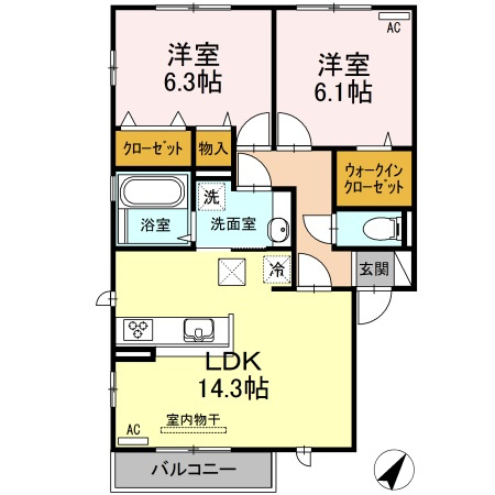 アムール　Ｆ棟の間取り