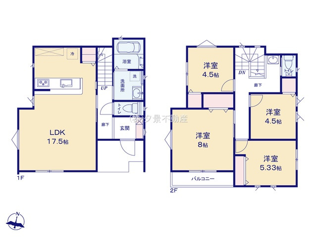 《仲介手数料無料》浦和区大東２丁目11-44(3号棟)新築一戸建ていろどりアイタウンの間取り