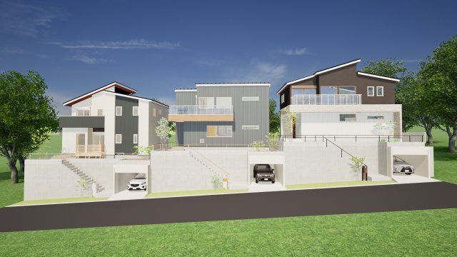 大津市和邇春日3丁目の完成予想図|外観の完成予想図です