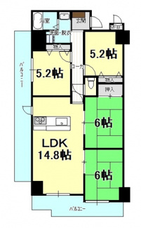 【間取り】 | サーパス三津弐番館