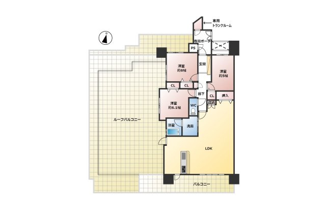 ライオンズマンション早田【9階】の間取り