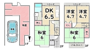 【間取り】 | 右京区太秦袴田町