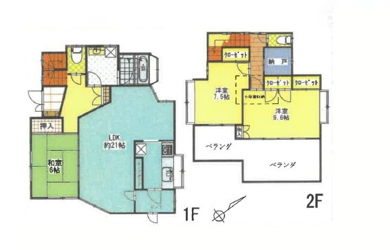 坂戸市伊豆の山町中古戸建の間取り