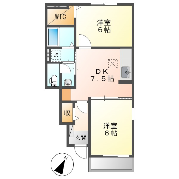 プラシードＡの間取り