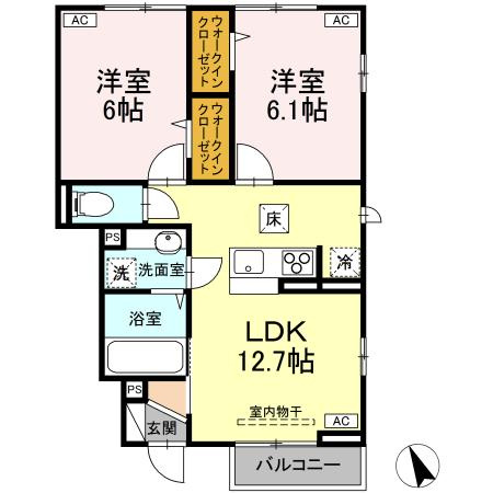 クレールA・Bの間取り