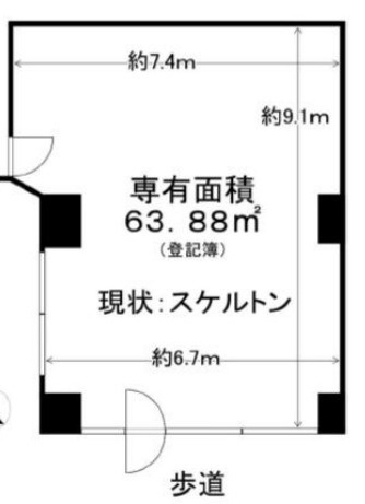 大津市浜大津４丁目の店舗一部の間取り