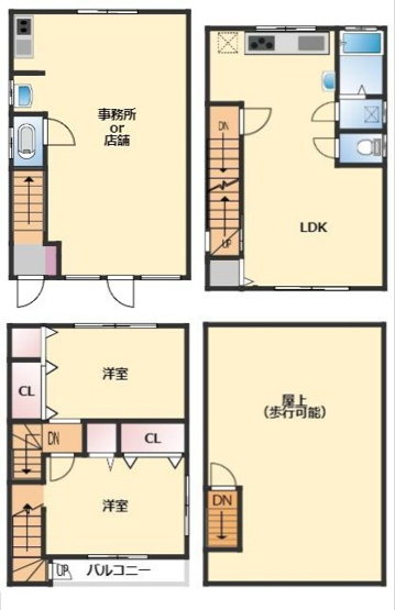 【間取り】 | 陣の原5丁目住居付店舗