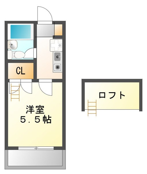 【間取り】 | サニーウェル鈴蘭 | こちらはユニットタイプのお部屋です。サニーウェル鈴蘭