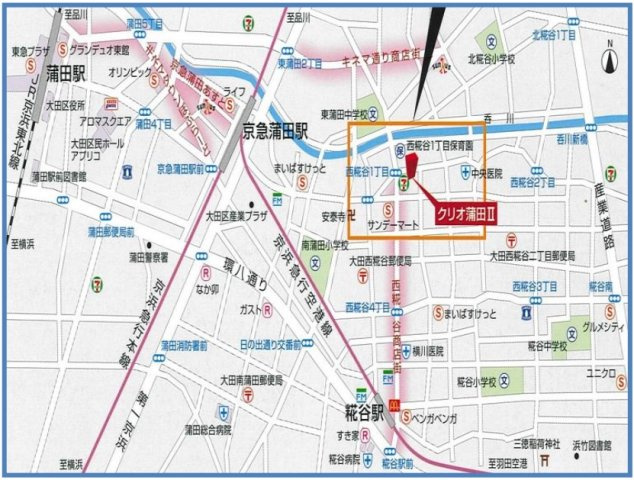 クリオ蒲田Ⅱの地図