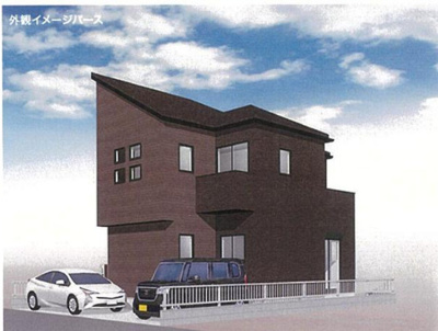 【外観パース】 | 海老名市社家3丁目　新築戸建て　全１棟　【仲介手数料無料】 | 宅地建物取引士による不動産のご説明・現地のご案内、住宅金融普及協会住宅ローンアドバイザーが住宅ローンのアドバイスから融資実行までのお手伝いをしっかりサポートします♪