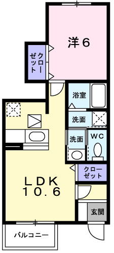 神戸市垂水区名谷町字寺池のアパートの間取り