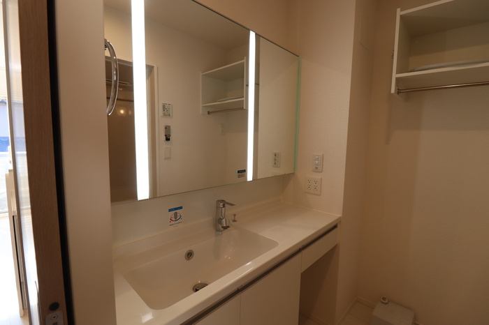 熊本市南区御幸笛田５丁目のアパートの独立洗面台