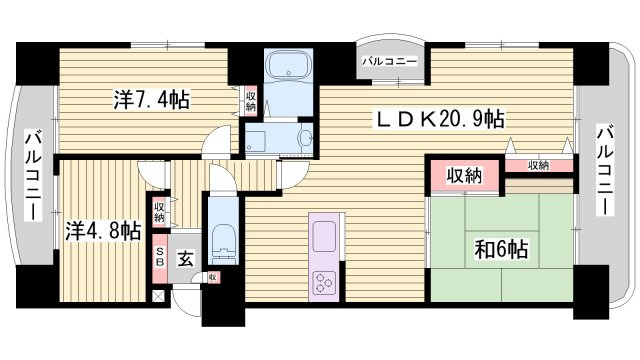 リベール姫路駅南Ⅰの間取り