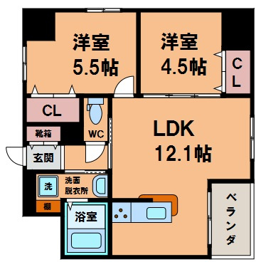 【間取り】 | サンシティ桑津Ⅲ