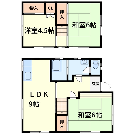 【間取り】 | 登美の里町貸家