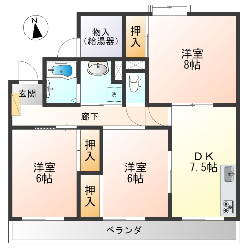 ガーデンコート篭田の間取り