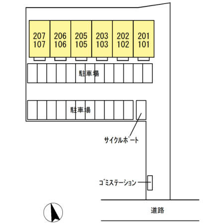 ヴィラコートJ5の区画図