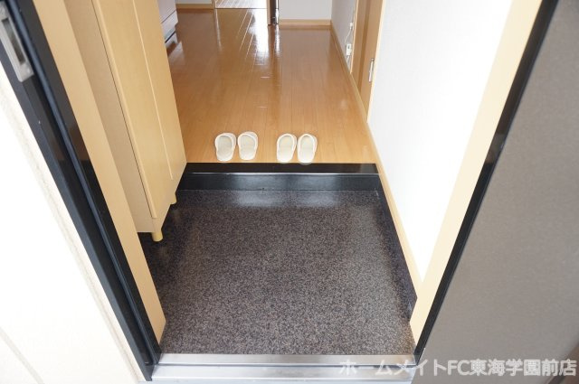 熊本市北区龍田５丁目のアパートの玄関
