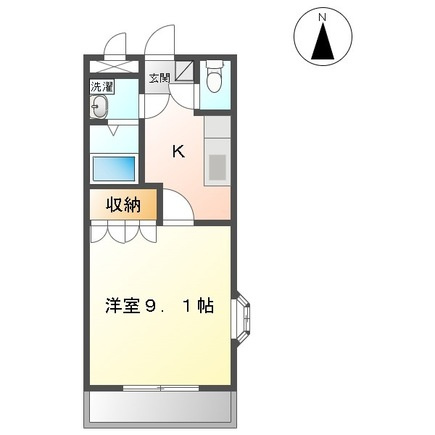 熊本市北区龍田５丁目のアパートの間取り