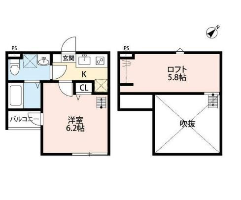 川崎市多摩区中野島４丁目のアパートの間取り