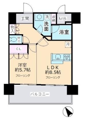 川崎市多摩区登戸の賃貸マンションの間取り