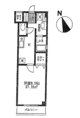 川崎市多摩区登戸の賃貸マンションの間取り