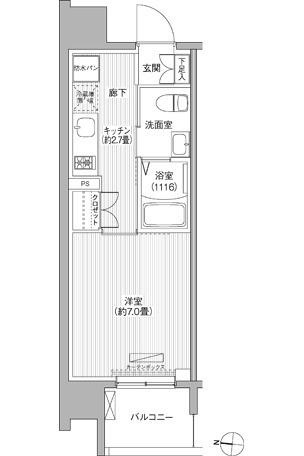 川崎市中原区新城中町の賃貸マンションの間取り