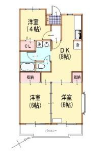 川崎市多摩区中野島４丁目の賃貸マンションの間取り