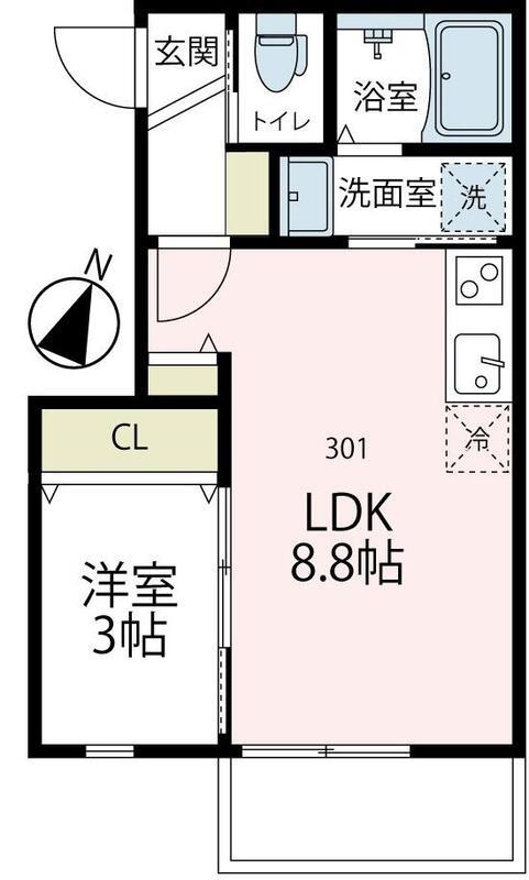 川崎市高津区下作延４丁目の賃貸マンションの間取り