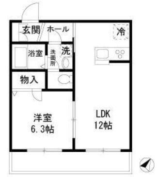 川崎市多摩区登戸の賃貸マンションの間取り