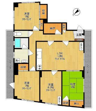 川崎市多摩区枡形１丁目の賃貸マンションの間取り