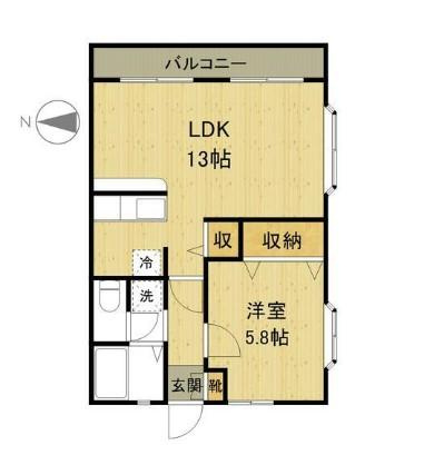 狛江市猪方３丁目のアパートの間取り